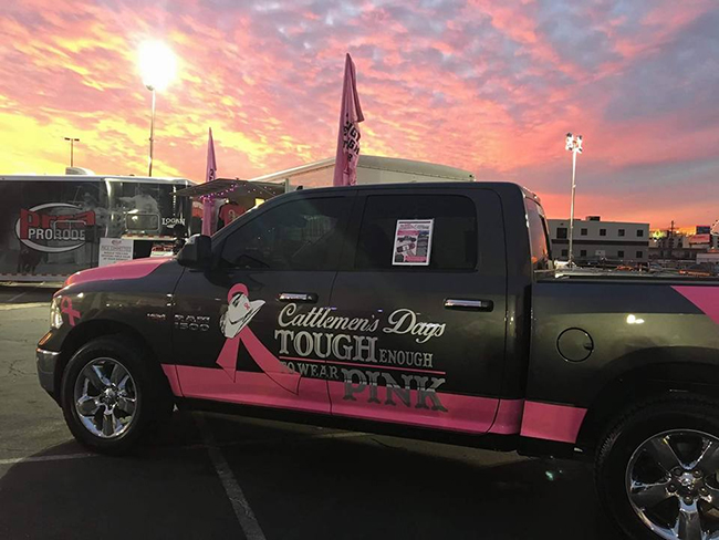 The Cattlemen's Days Tough Enough to Wear Pink campaign purchased a 2016 RAM 1500 pickup to help local breast cancer patients make doctors appointments and receive treatments. 