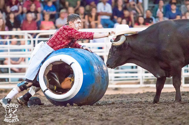 Ray Carlson will be one of the five men who will be part of the freestyle bullfighting during Claremore's Extreme Roughstock, set for Saturday, Nov. 4, at the Claremore Expo Center. (PHOTO COURTESY OF TEXAS GREASEPAINT TOUR)